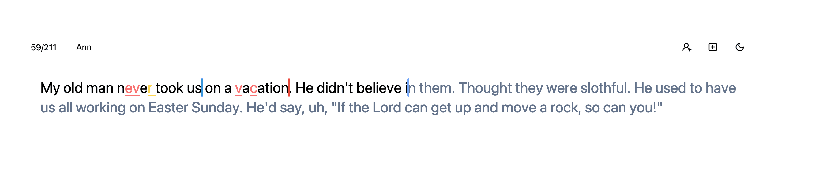 picture of an ongoing race, the carets of each player visible, allowing other players to track progress of their friends